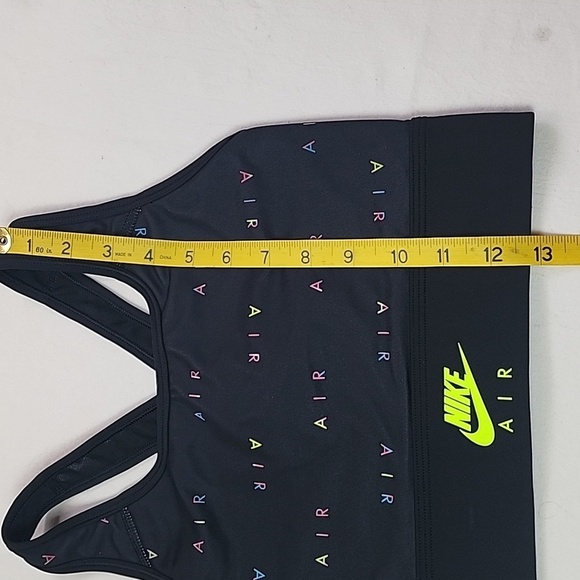 Nike Black Sports Bra with Neon Accents Size Small Featuring AIR Print - Picture 7 of 7